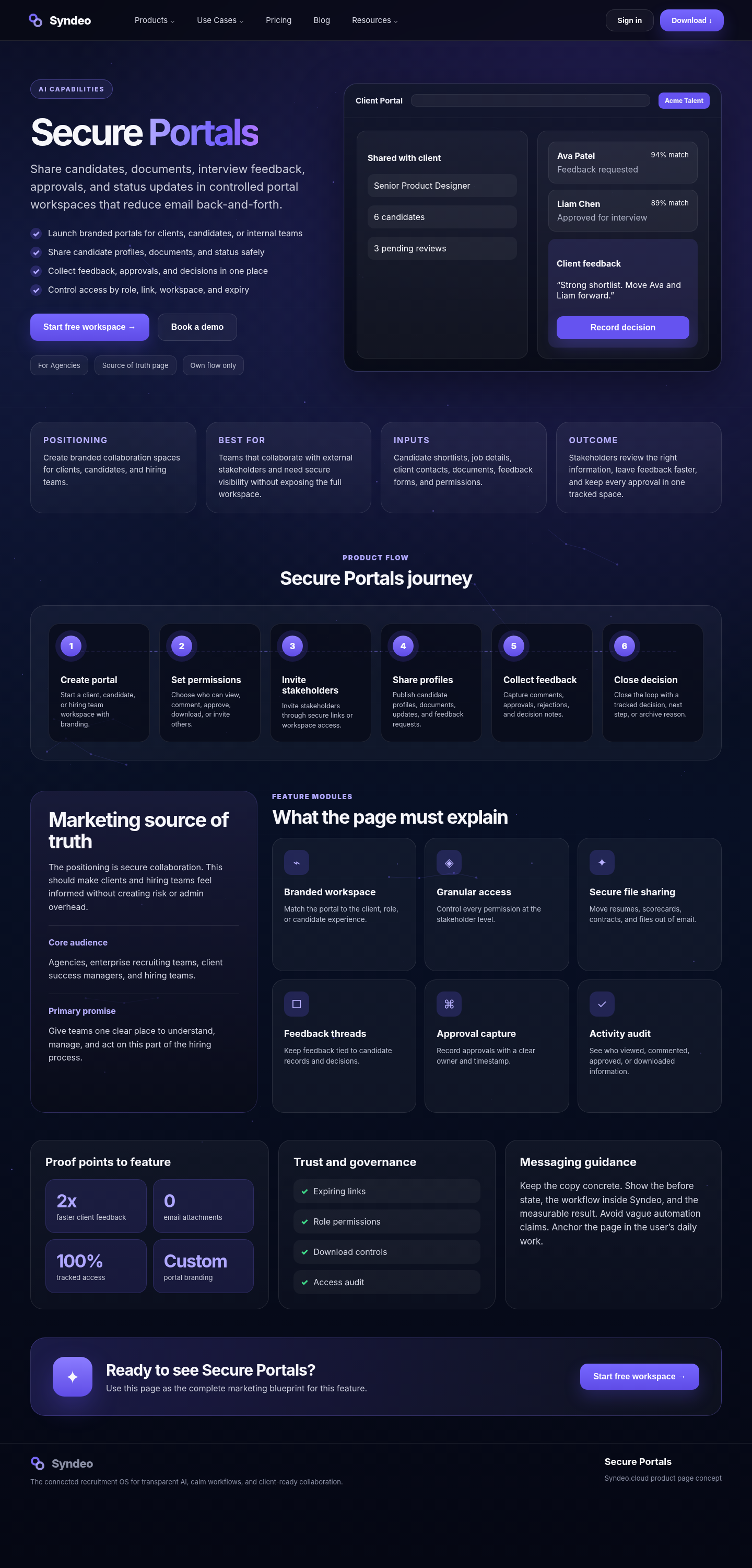 Secure Portals source page reference