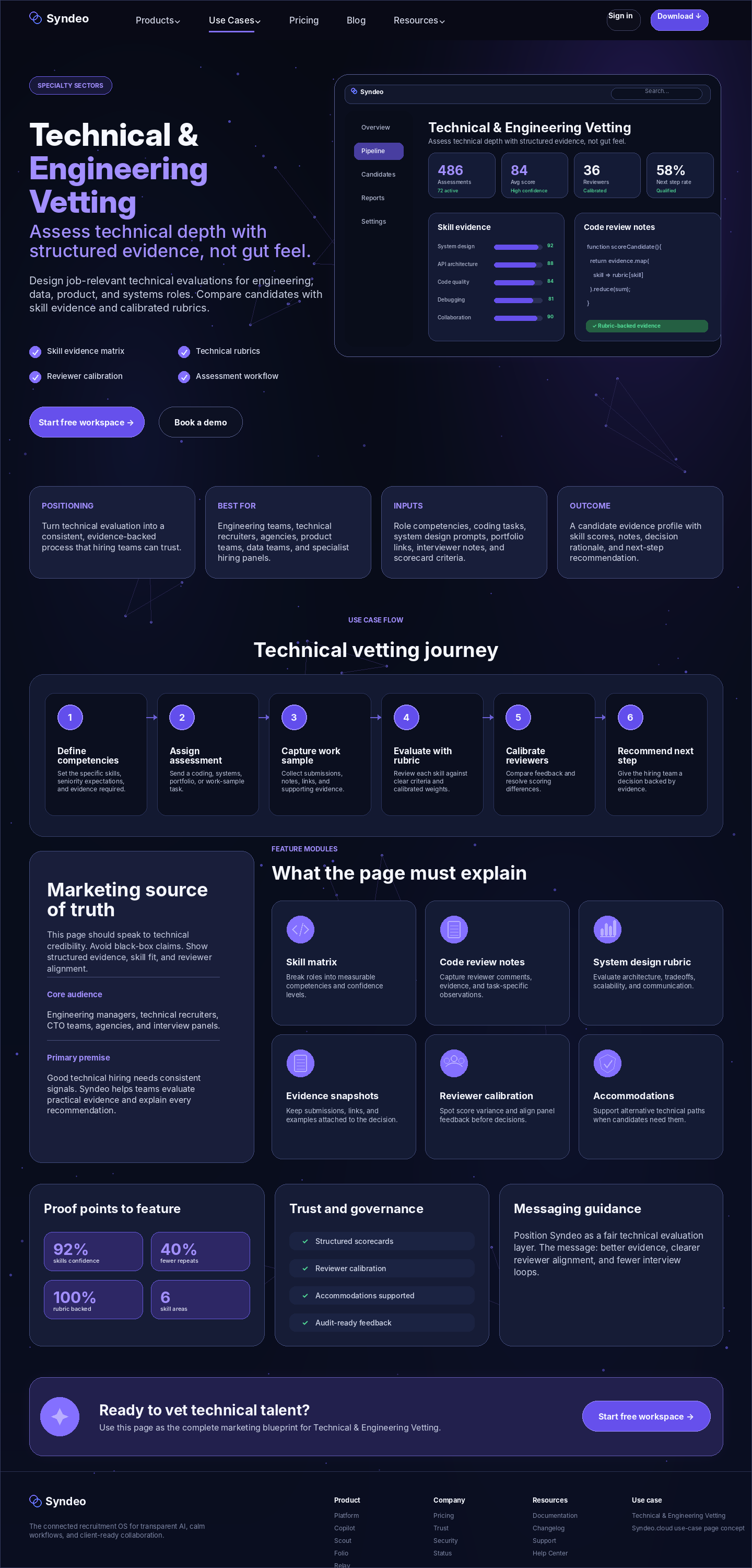 Technical & Engineering Vetting reference page